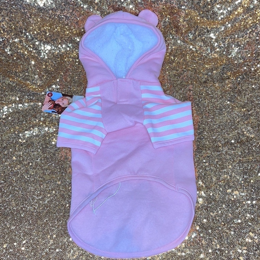 Ellen Degeneres Dog Apparel Pink White Strip